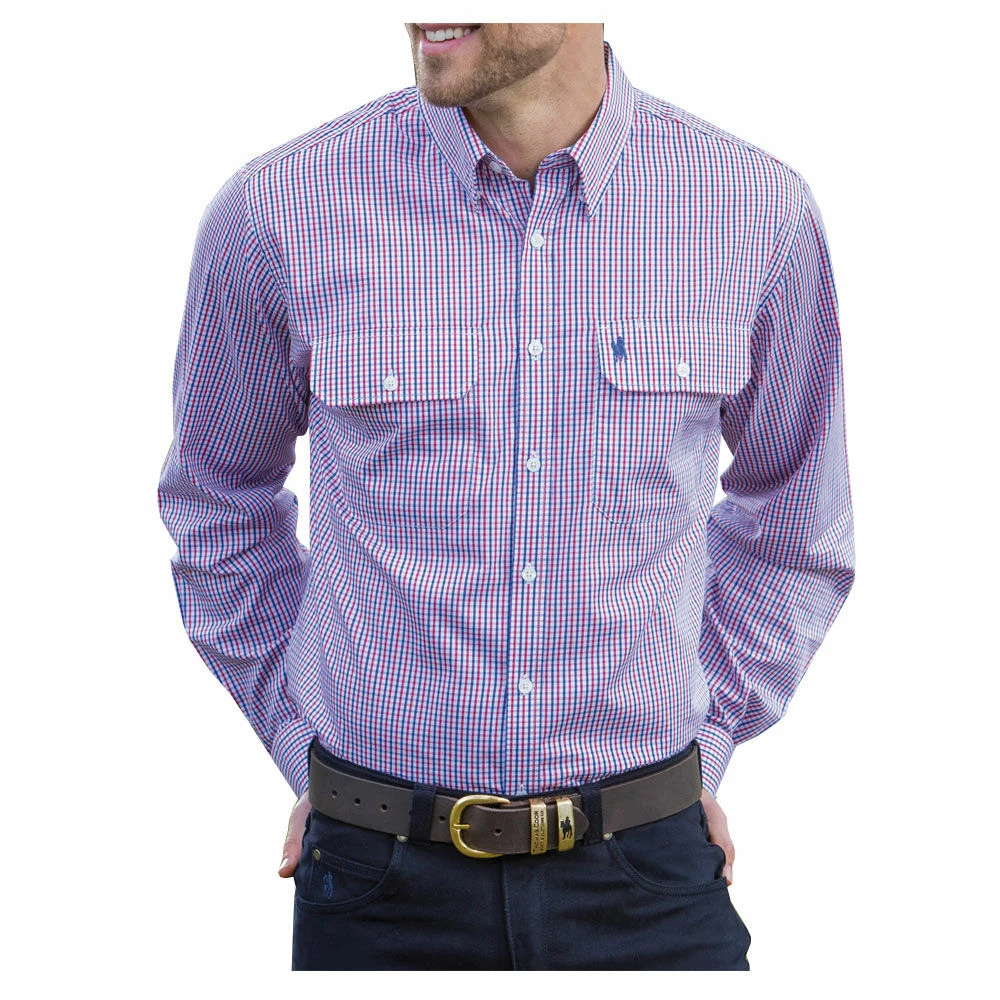 THOMAS COOK Mens Wentworth Check 2 Pocket Long Sleeve Shirt
