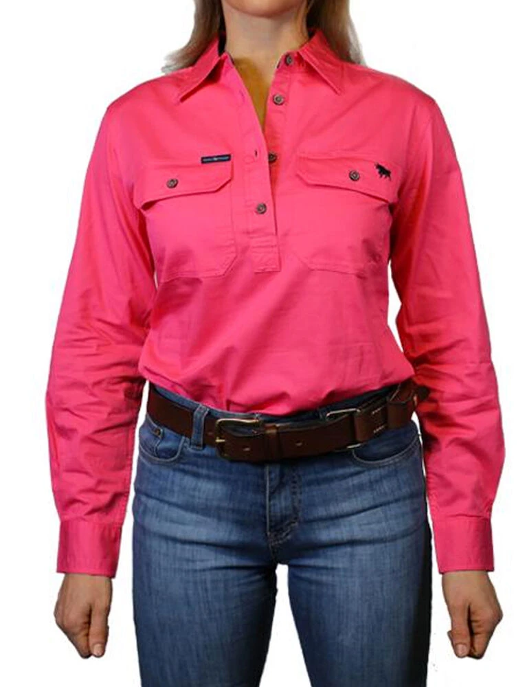 RINGERS WESTERN Pentecost River Womens Half Button Work Shirt