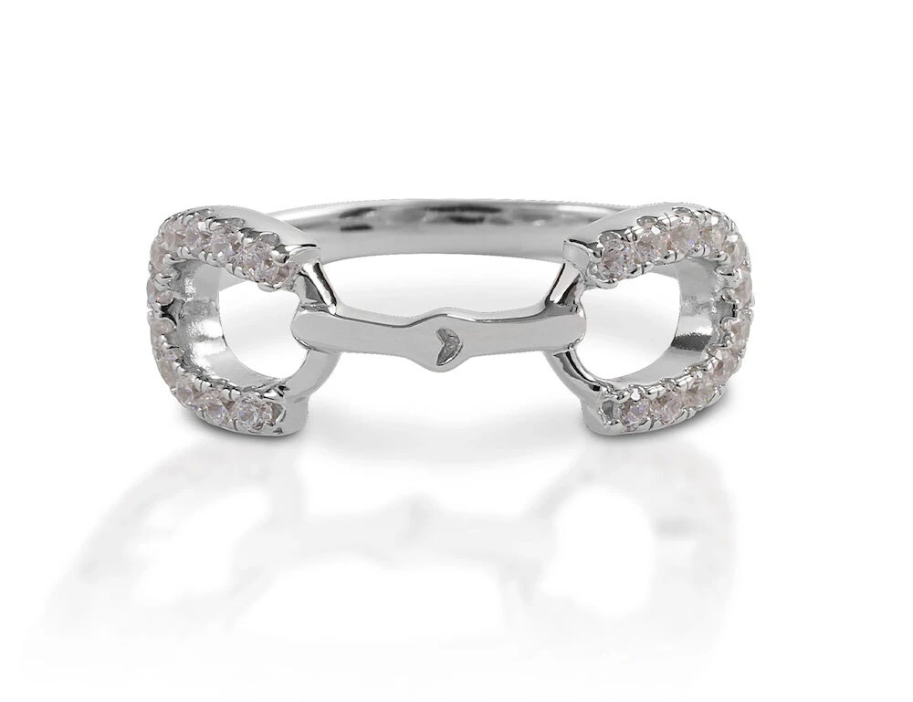 KELLY HERD Sterling Silver Horseshoe Bit Ring
