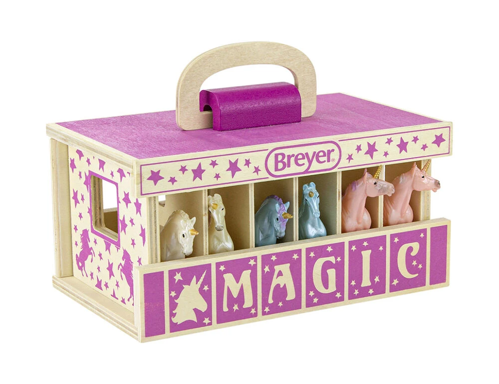 BREYER Stablemates Unicorn Magic Wooden Carry Stable