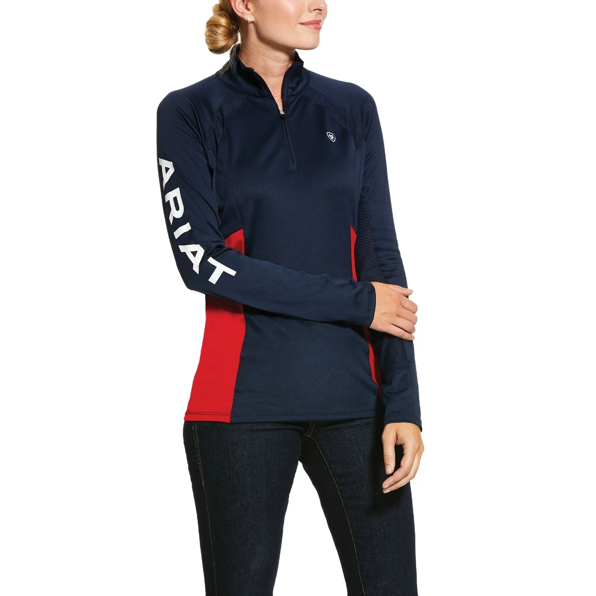 ARIAT Womens Team Sunstopper 2.0 1/4 Zip Long Sleeve Baselayer