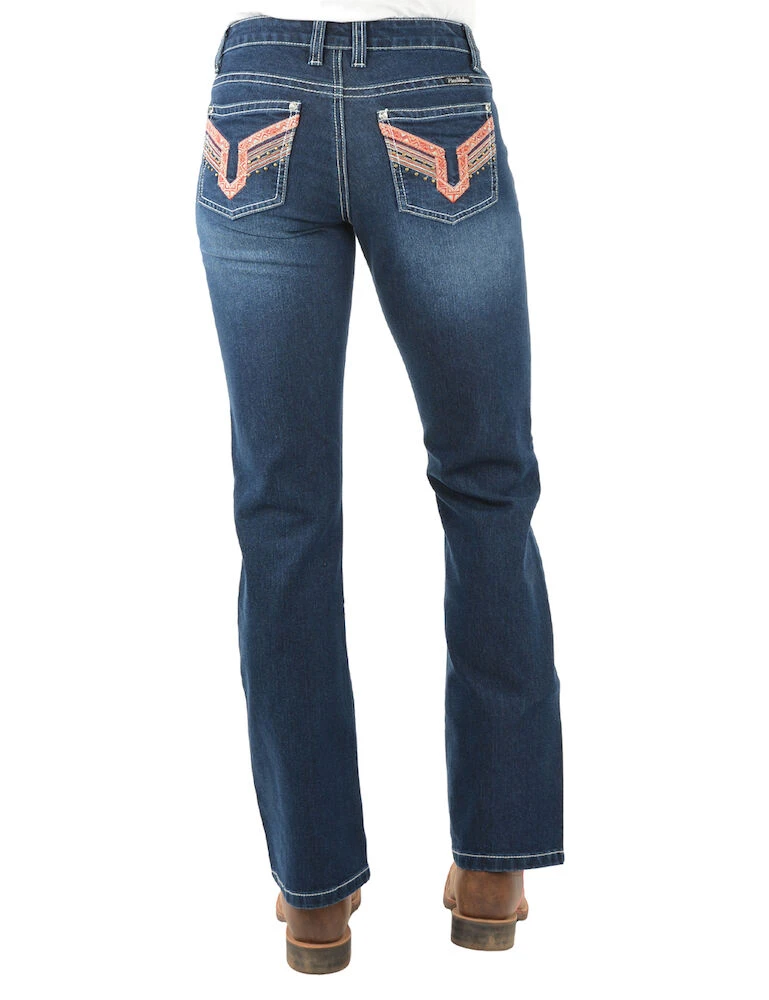 PURE WESTERN Womens Aztec Boot Cut Jeans - 34 Leg