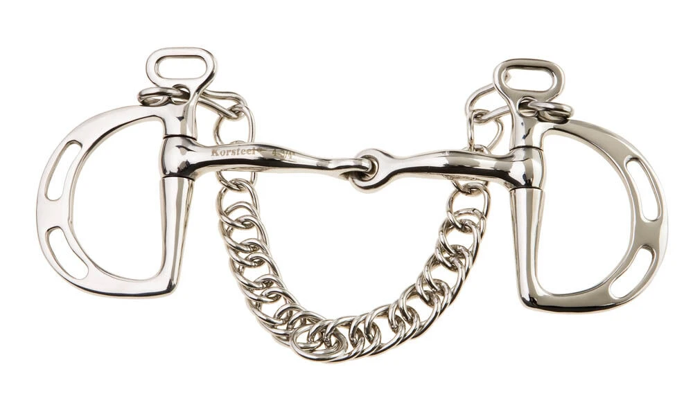 JP KORSTEEL Stainless Steel Jointed Slotted Ring Kimblewick Bit