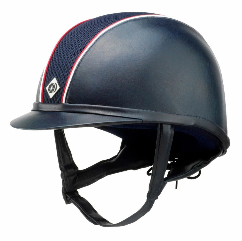 CHARLES OWEN Ayr8S Charlotte Leather Look Piping Helmet