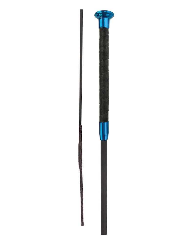 FLECK Silk Touch Blue Dressage Whip With Fibreglas Shaft And Ultrasoft Grip