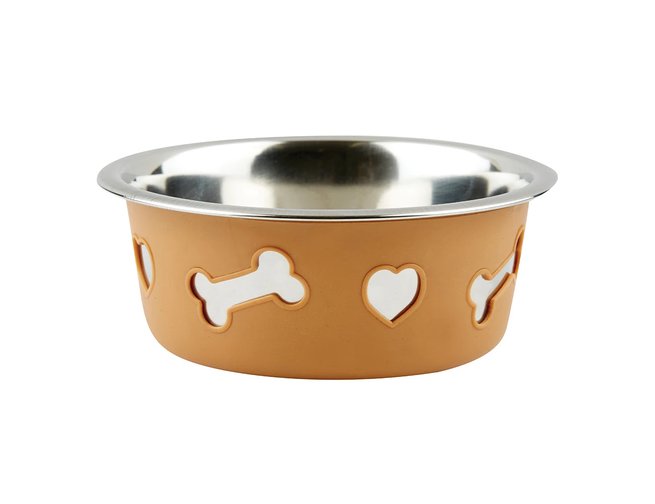 WEATHERBEETA Non-Slip Stainless Steel Silicone Bone Dog Bowl