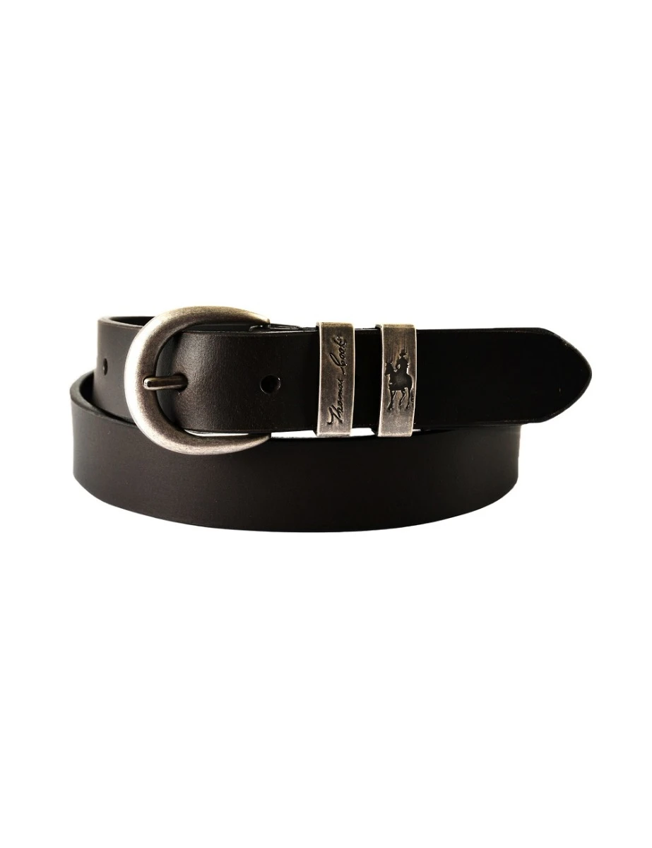 THOMAS COOK Narrow Silver Twin Keeper Belt