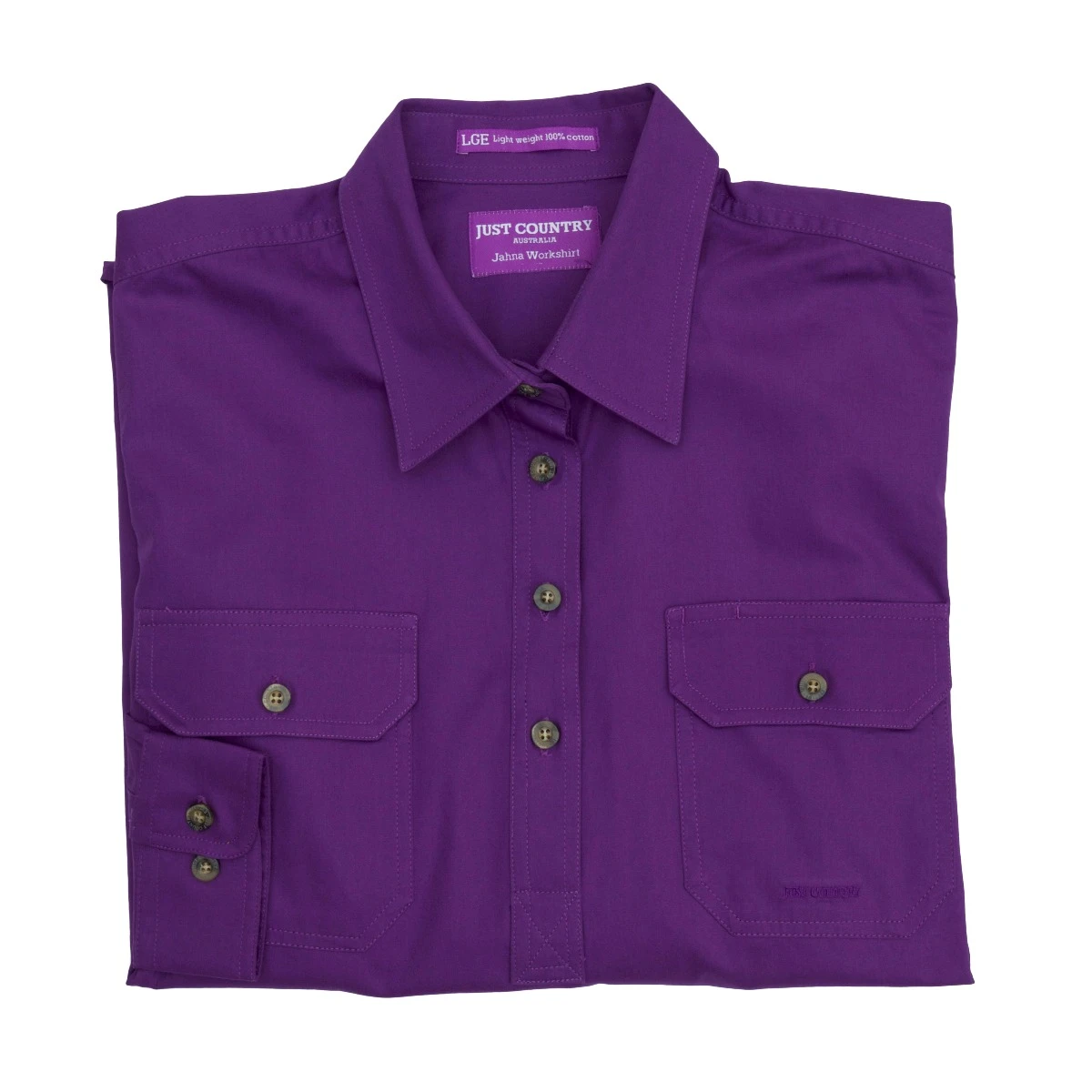 JUST COUNTRY Womens Jahna 1/2 Button Long Sleeve Workshirt