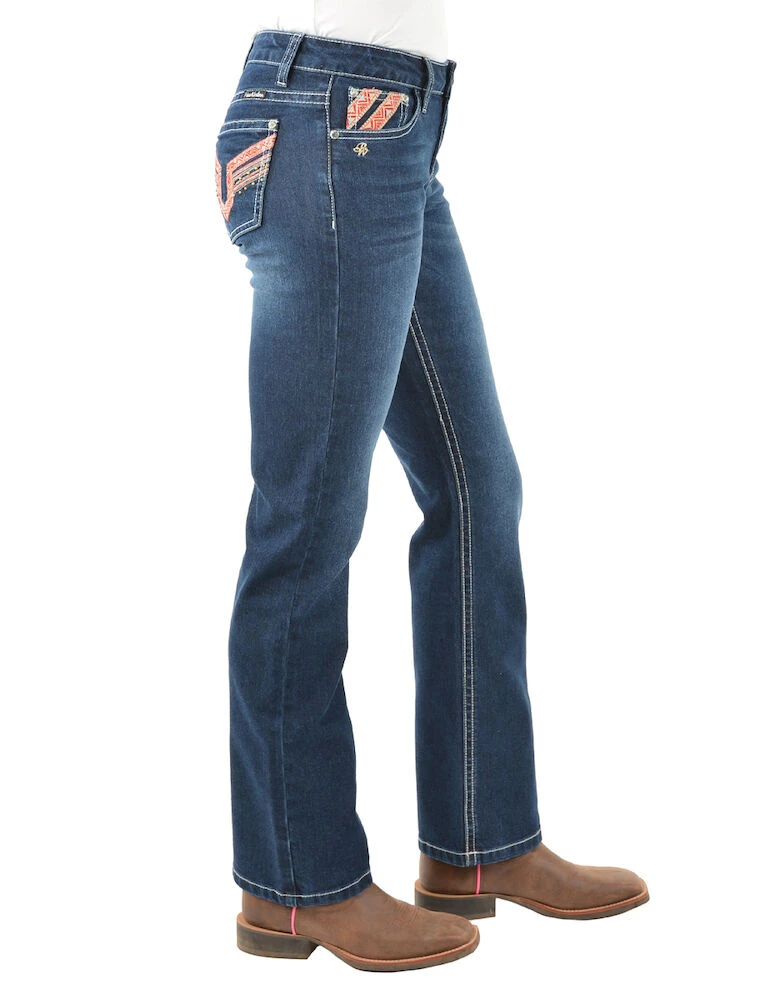 PURE WESTERN Womens Aztec Boot Cut Jeans - 34 Leg