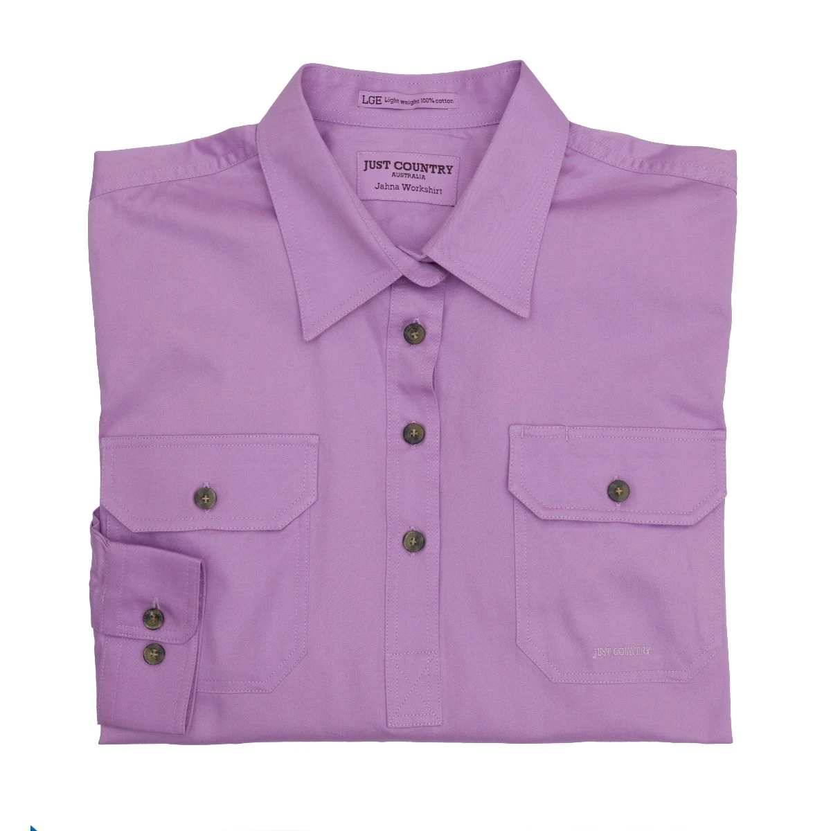 JUST COUNTRY Womens Jahna 1/2 Button Long Sleeve Workshirt