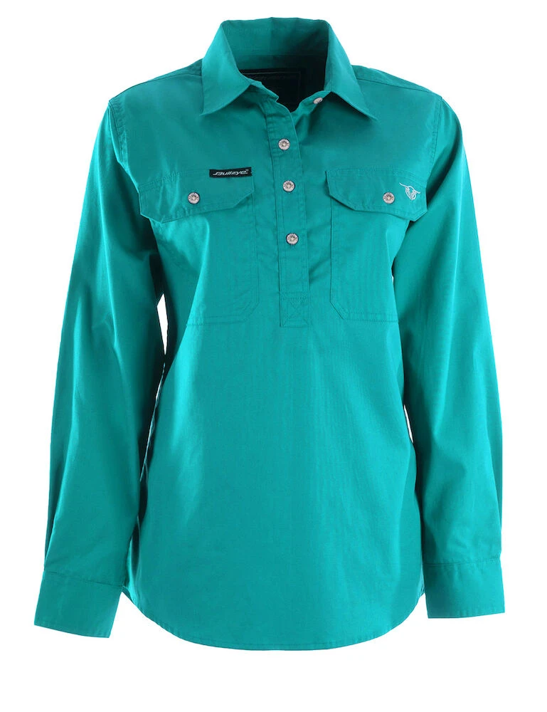 BULLZYE Womens Lightweight Half Placket Work Shirt
