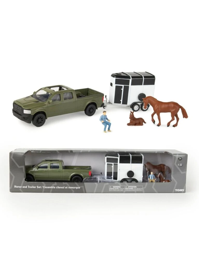 JOHN DEERE 1:32 Scale Horse Trailer Set