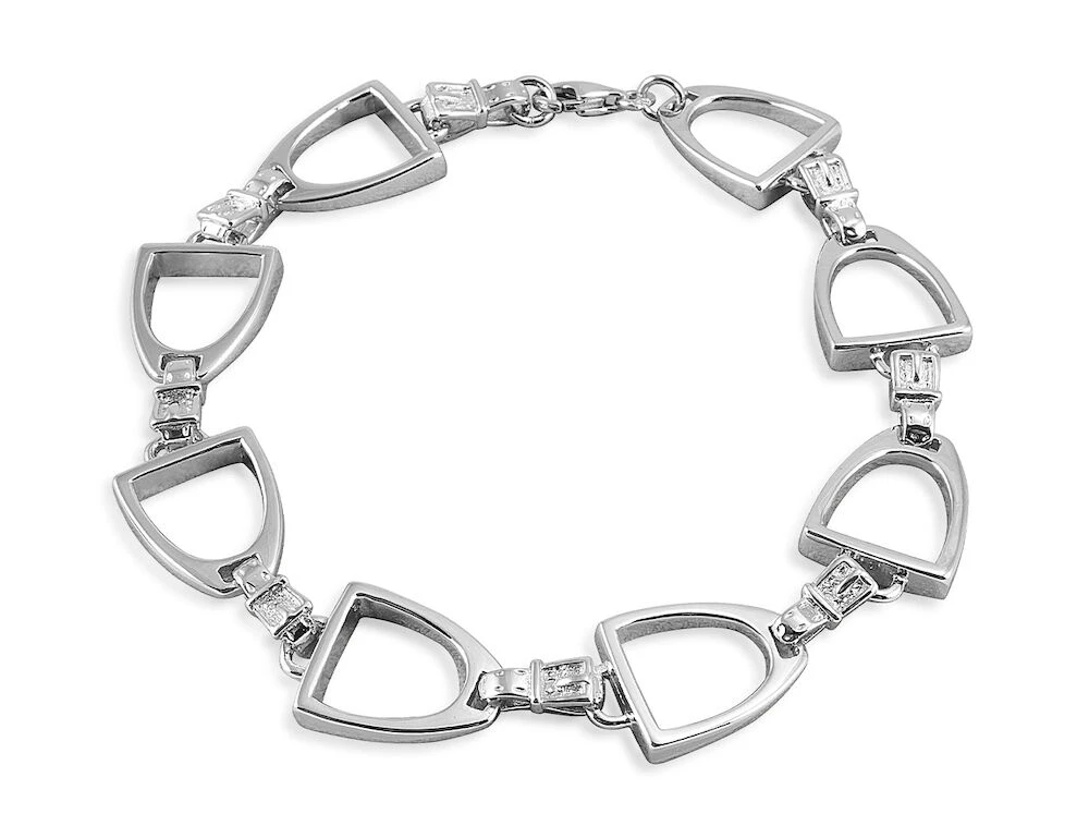 KELLY HERD Sterling Silver Large English Stirrup Bracelet