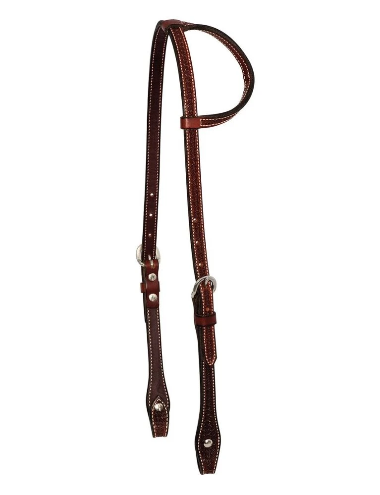 COWBOY TACK Rosewood Spider Stamp Single Ear Headstall