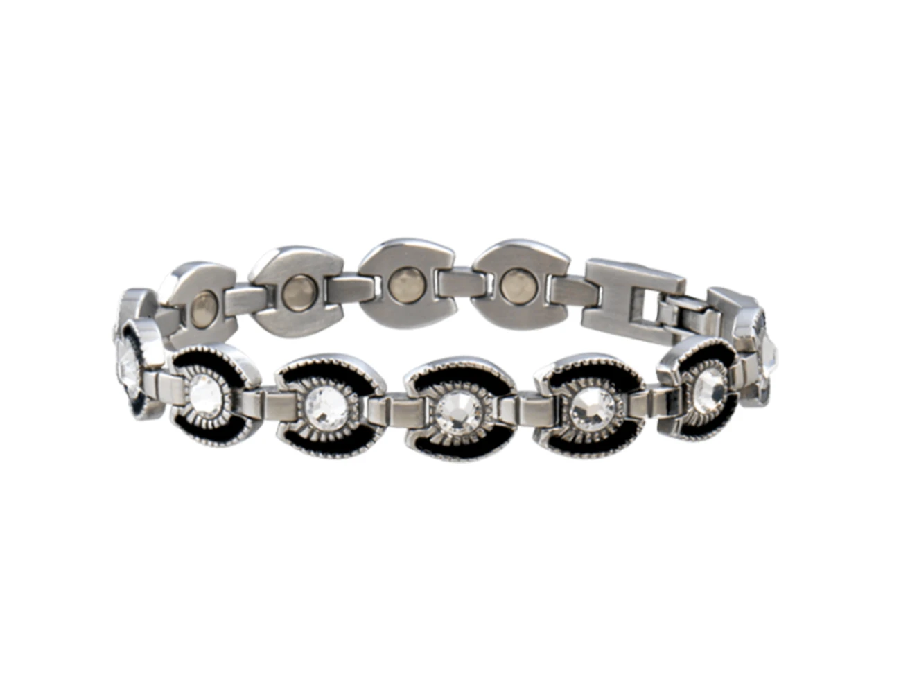 SABONA Ladies Gem Black Horseshoe Magnetic Bracelet