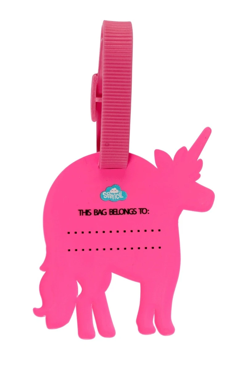 SPENCIL Rainbow Unicorn Silicone Bag Tag