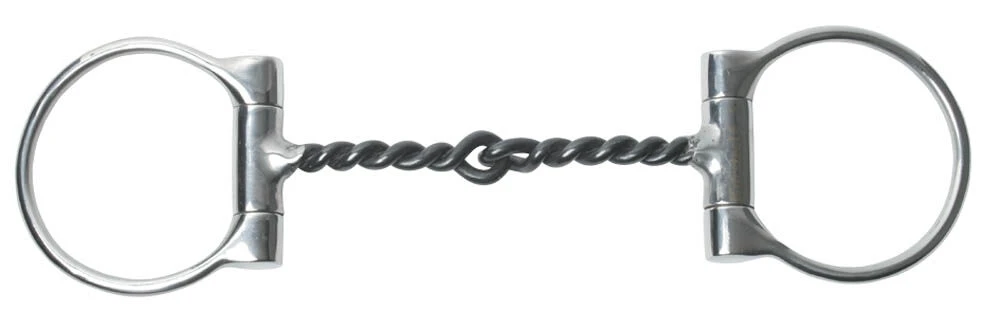 KORSTEEL Western Thick Twisted Wire Jointed Dee Ring Snaffle Bit