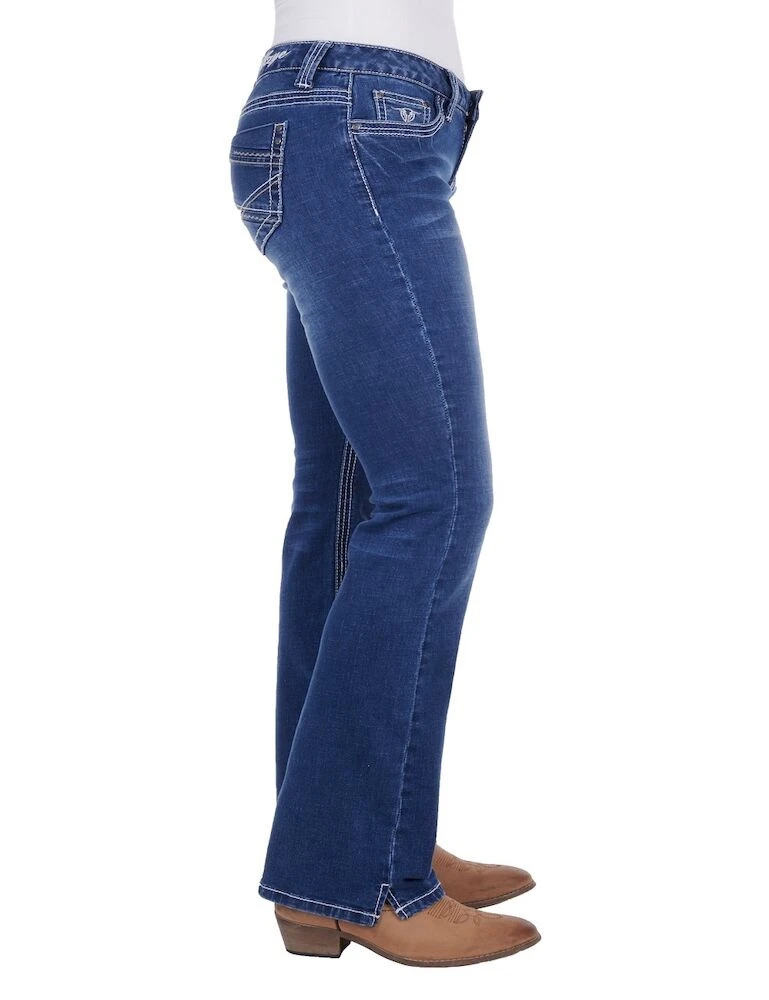 BULLZYE Womens Dahlia Boot Cut Jeans 36 Leg