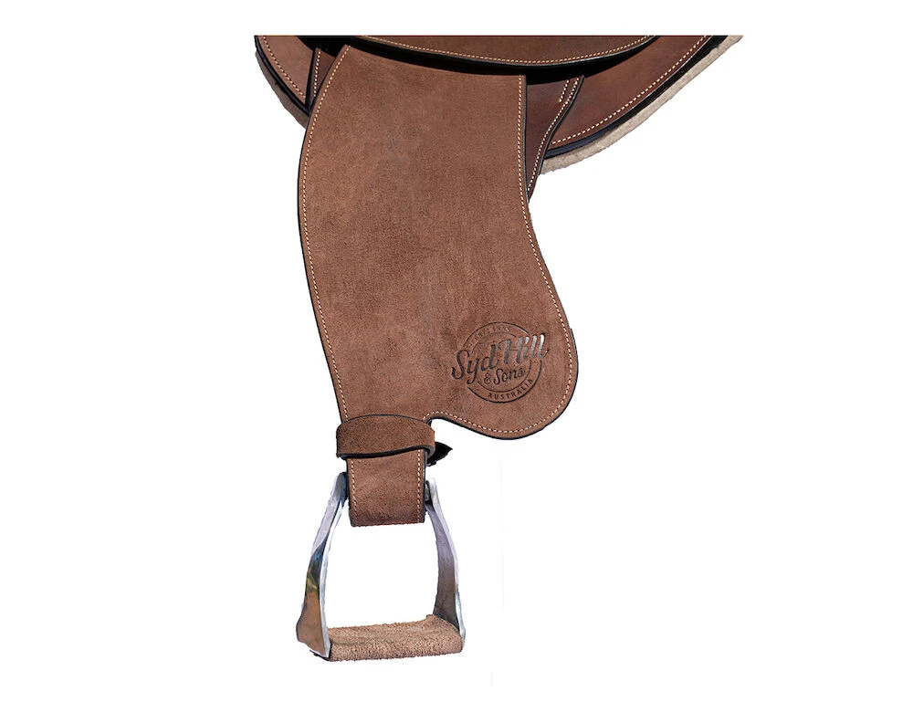 SYD HILL Shxp Hawk Polocrosse Rough Out Leather Stock Fender Saddle