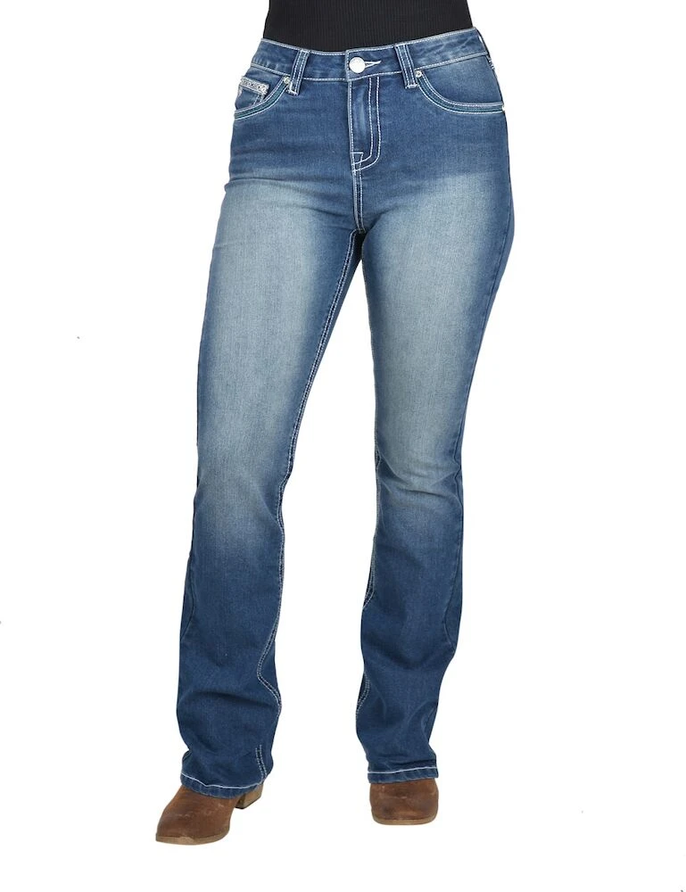 PURE WESTERN Womens Abbi Hi Waisted Boot Cut Jeans - 34