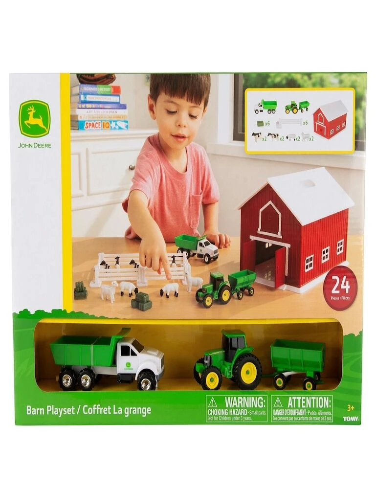 JOHN DEERE 24 Piece Farm Playset With Red Barn