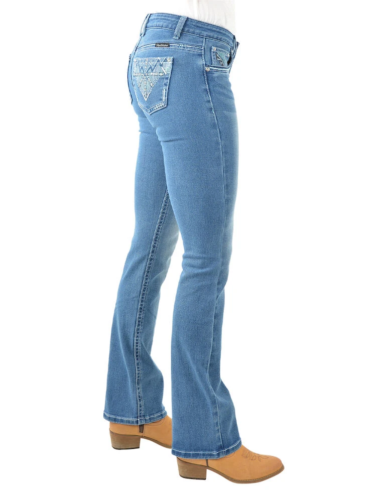 PURE WESTERN Womens Ziggy Boot Cut Jeans - 34 Leg