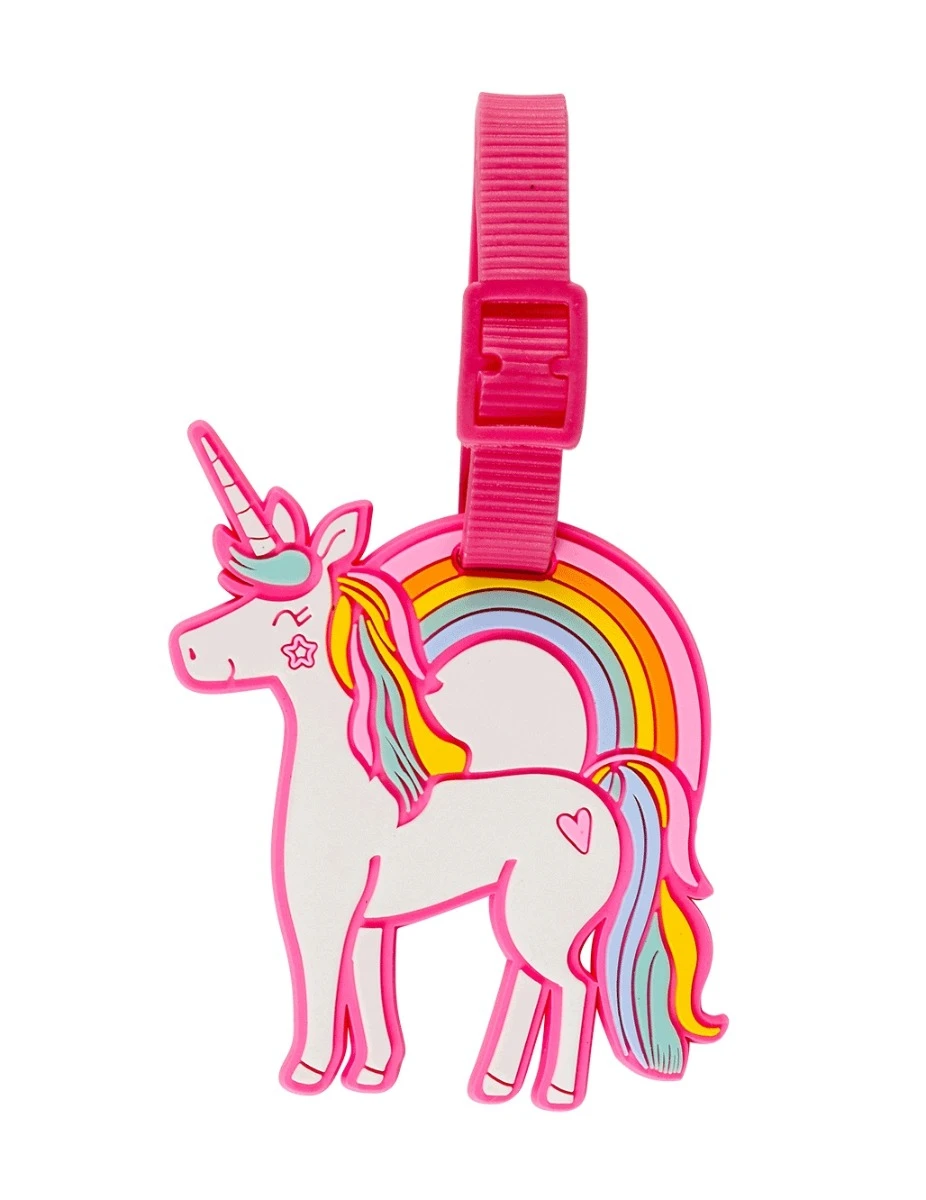 SPENCIL Rainbow Unicorn Silicone Bag Tag