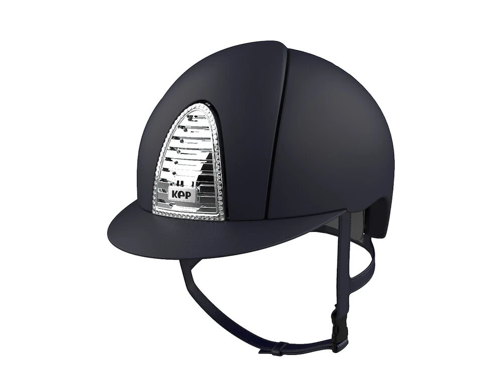 KEP Cromo 2.0 Textile Swarovski Helmet With Chrome Frame And Chrome Grid