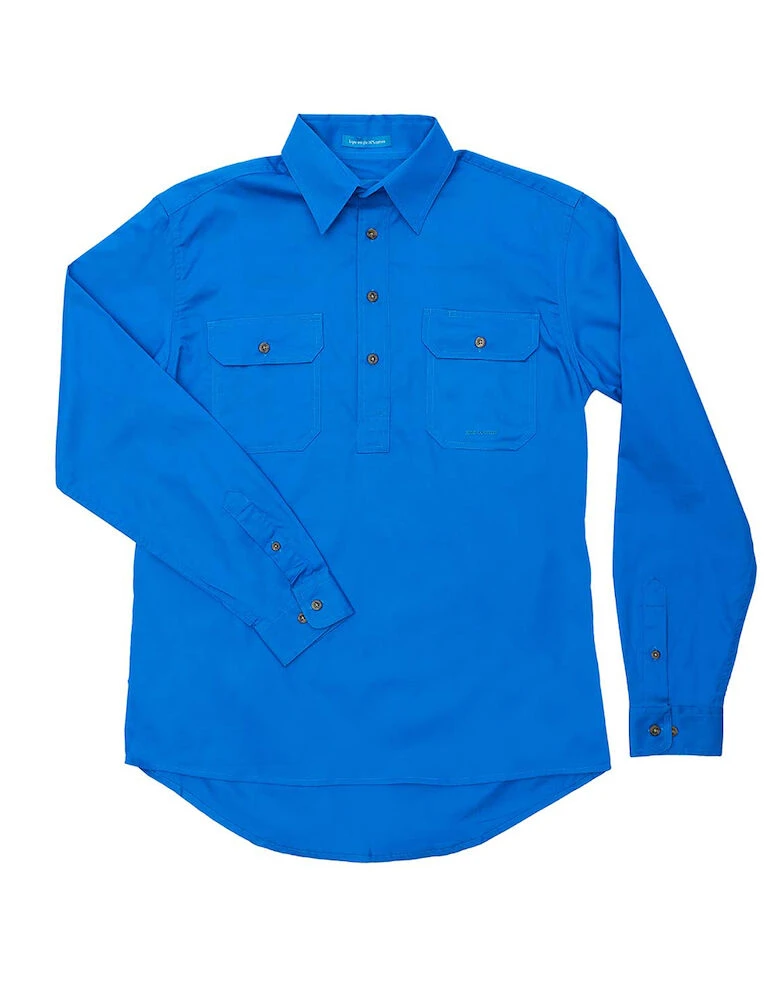 JUST COUNTRY Mens Cameron 1/2 Button Long Sleeve Workshirt