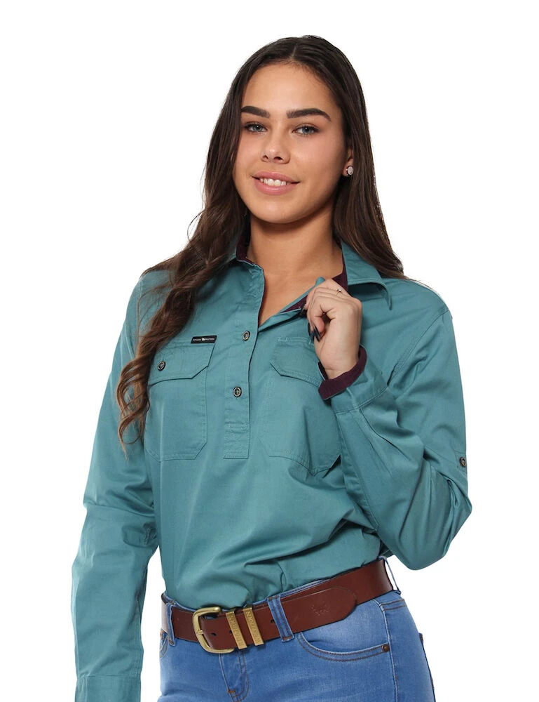 RINGERS WESTERN Pentecost River Womens Half Button Work Shirt