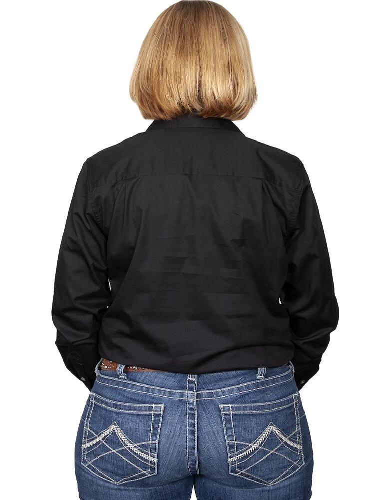 JUST COUNTRY Womens Jahna 1/2 Button Long Sleeve Workshirt