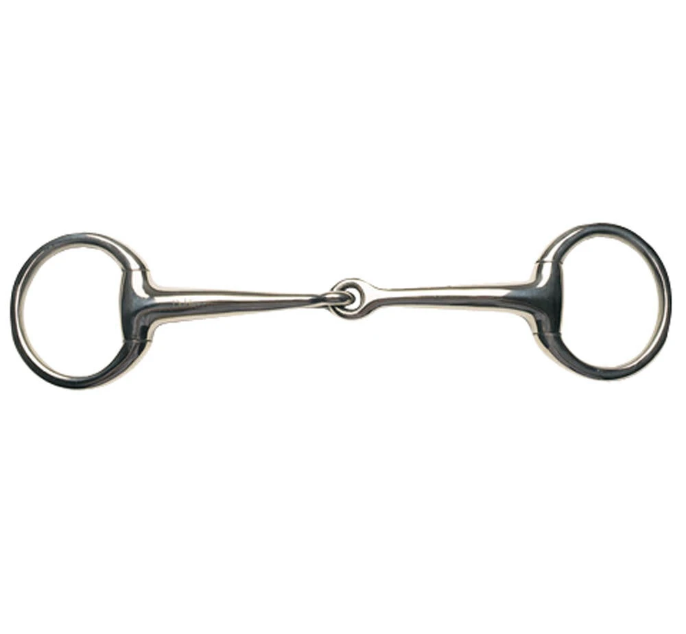 KORSTEEL Stainless Steel Jointed Small Ring Eggbutt Bradoon Snaffle Bit