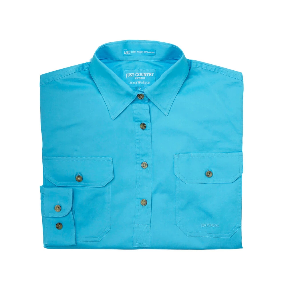 JUST COUNTRY Womens Jahna 1/2 Button Long Sleeve Workshirt