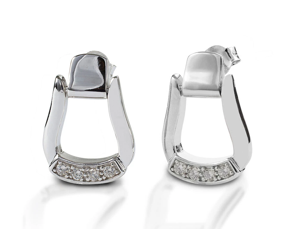 KELLY HERD Sterling Silver Oxbow Stirrup Post Back Earrings
