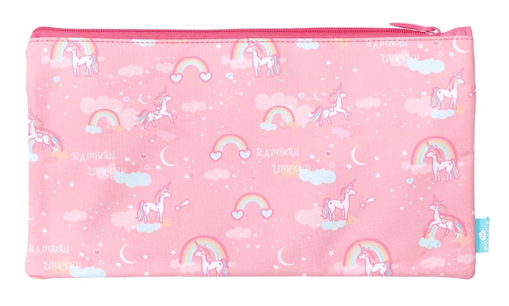 SPENCIL Rainbow Unicorn 2-Zip Rectangle Pencil Case