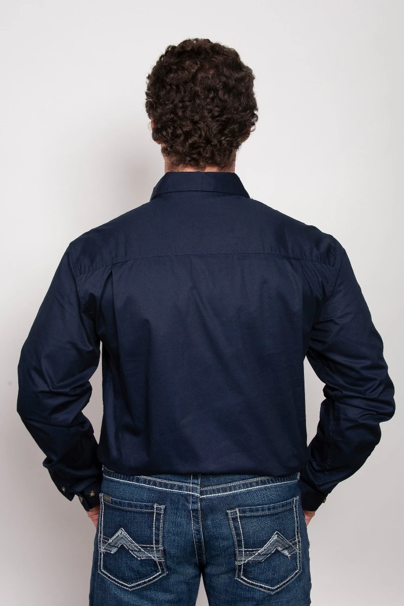 JUST COUNTRY Mens Cameron 1/2 Button Long Sleeve Workshirt