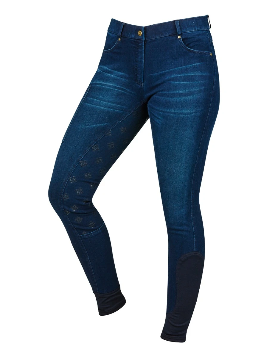 DUBLIN Shona Full Grip Silicone Print Denim Breeches