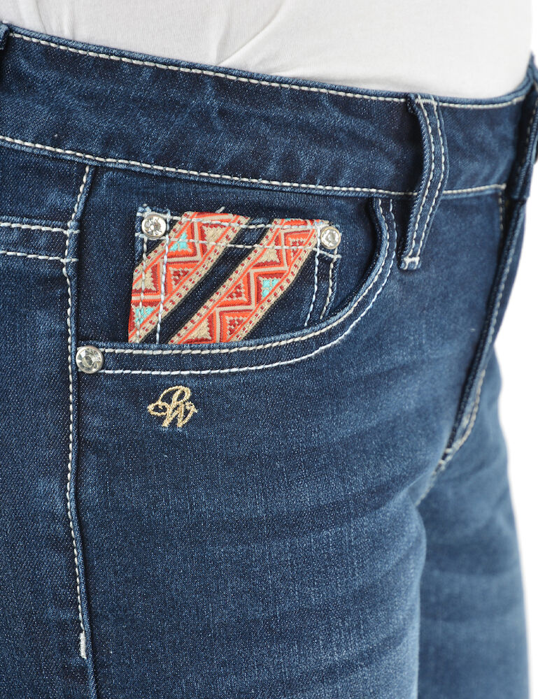 PURE WESTERN Womens Aztec Boot Cut Jeans - 34 Leg