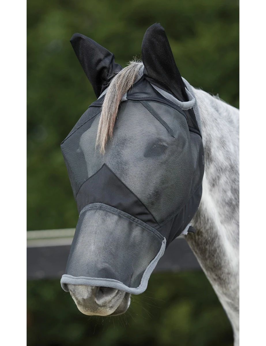 SAXON Buzz Away Fly Mask With Ears And Nose