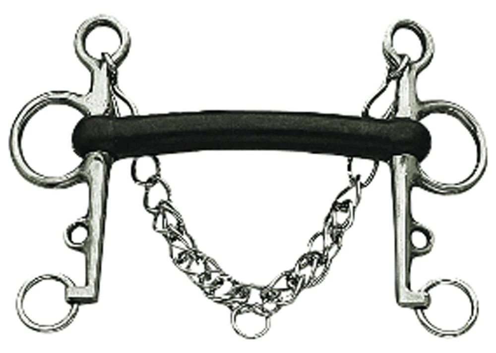 KORSTEEL Hard Rubber Mullen Mouth Pelham Bit