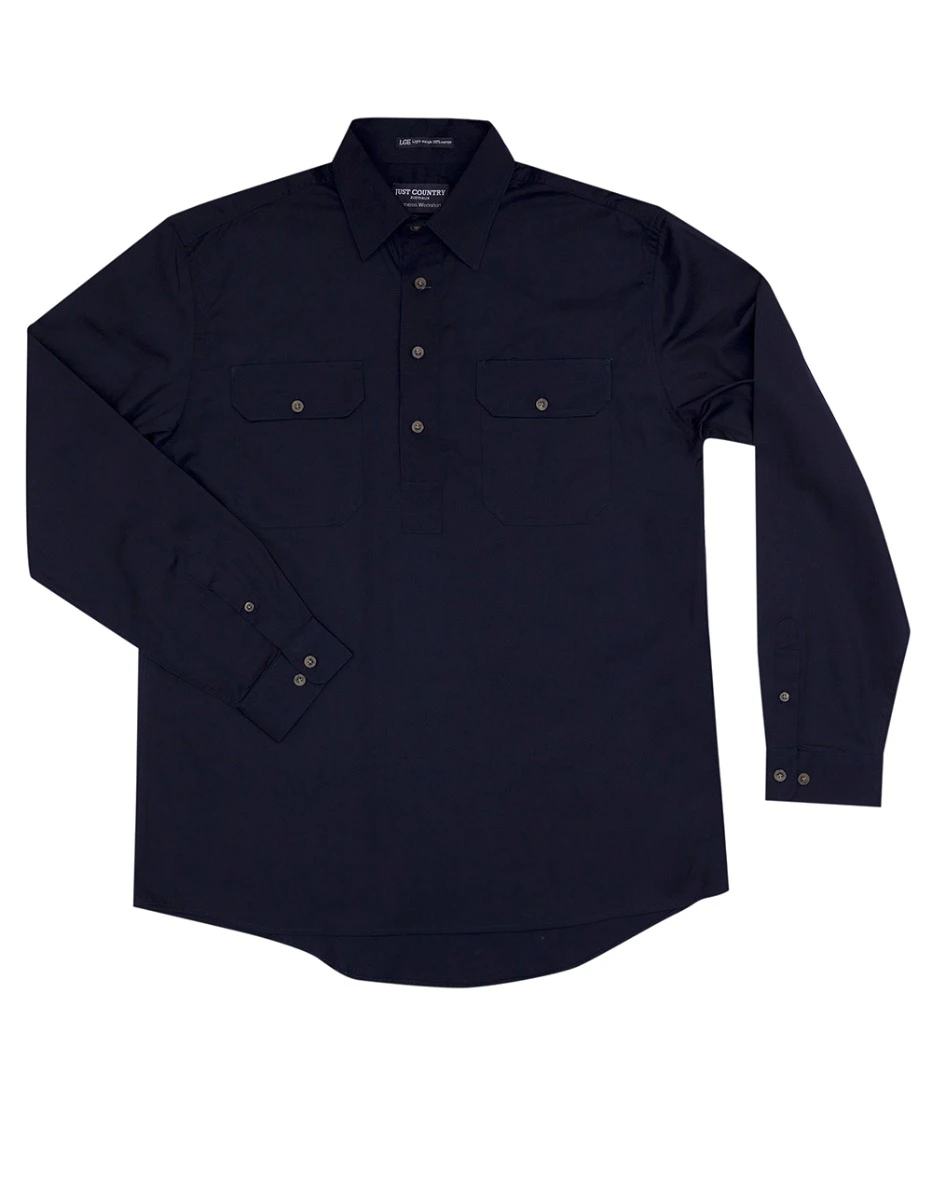 JUST COUNTRY Mens Cameron 1/2 Button Long Sleeve Workshirt