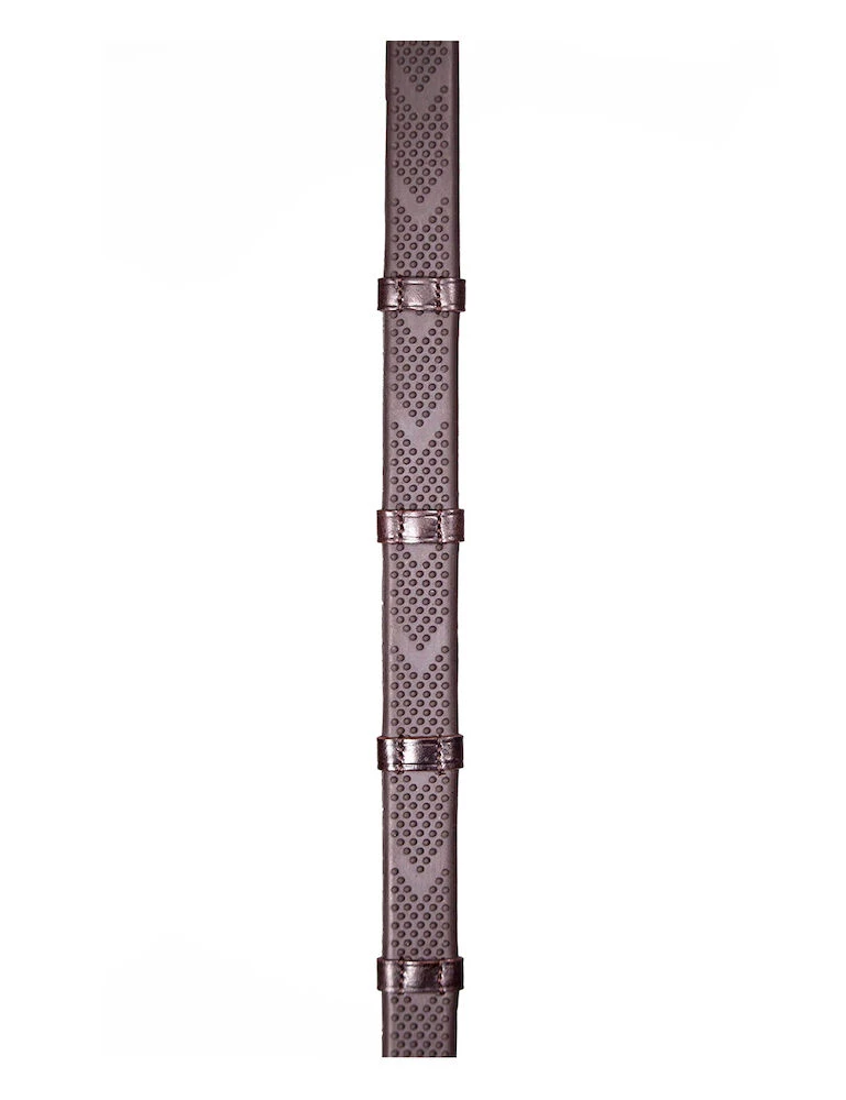 HENRY JAMES SADDLERY Buckle V-Grip Hybrid Rubber Reins With Leather Stoppers