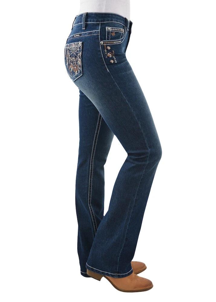 PURE WESTERN Womens Lola Boot Cut Jean 34 Leg