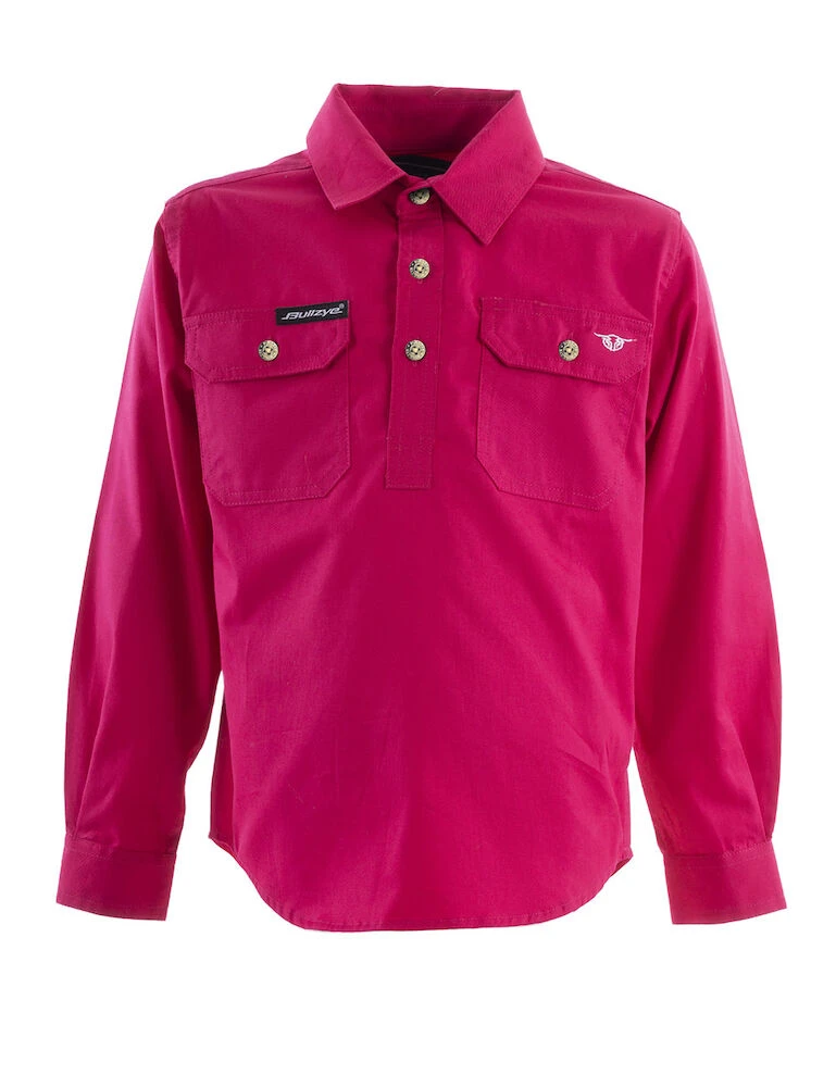 BULLZYE Kids Lightweight Half Placket Work Shirt