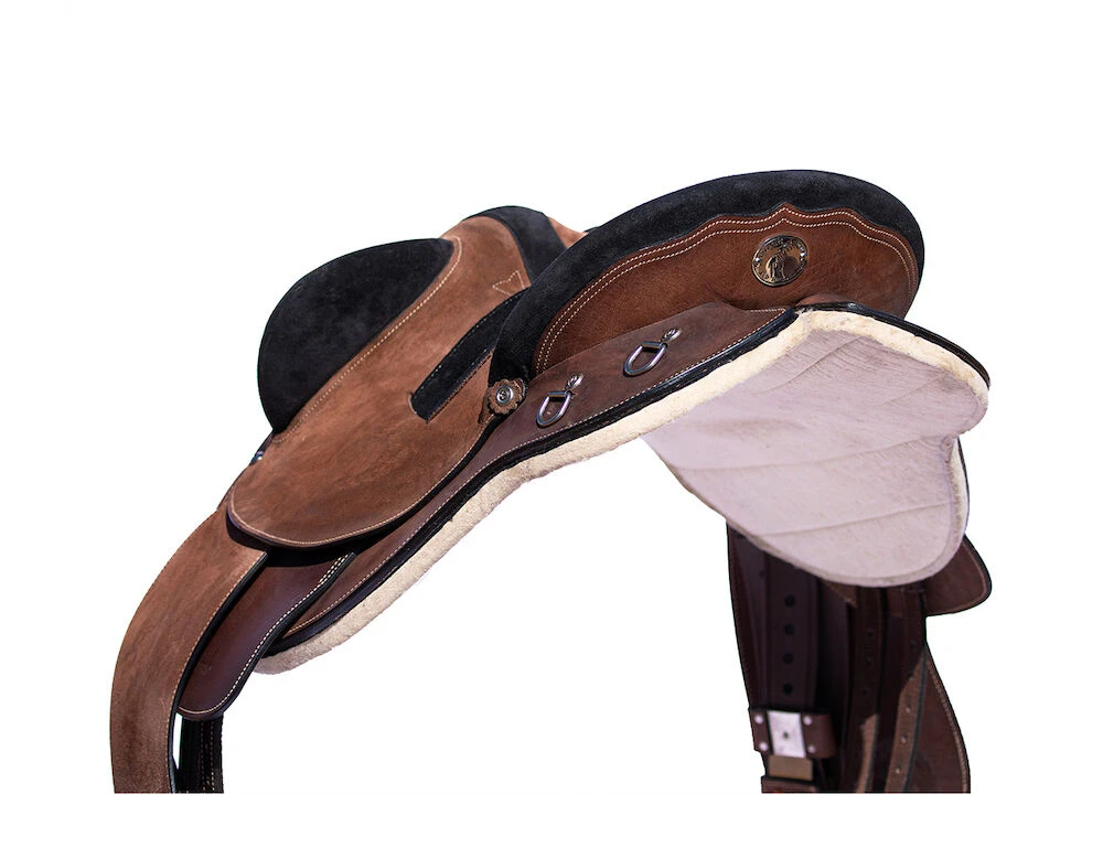 SYD HILL Shxp Hawk Polocrosse Rough Out Leather Stock Fender Saddle