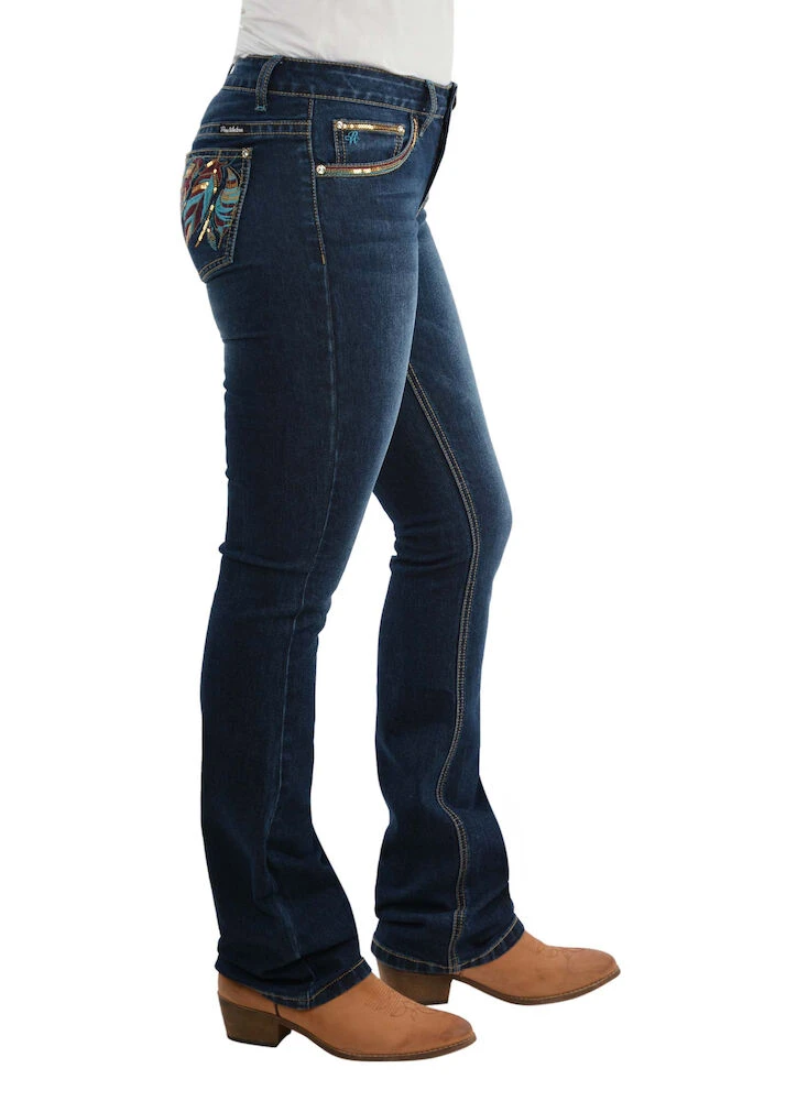 PURE WESTERN Womens Lucinda Jean Straight 32 Leg