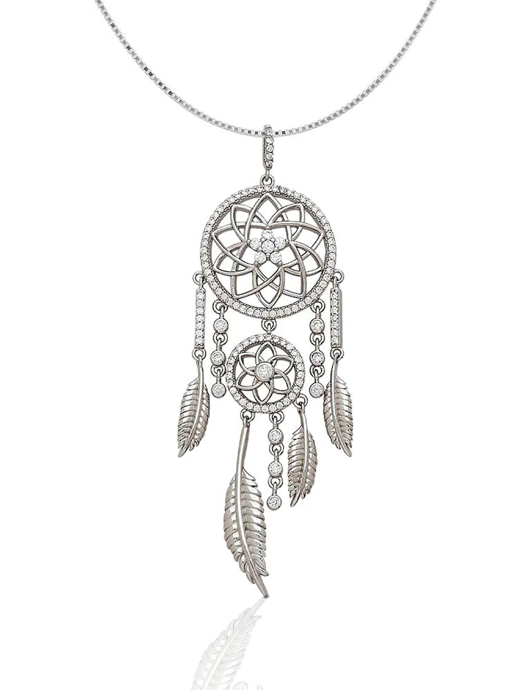 KELLY HERD Sterling Silver Dream Catcher Necklace
