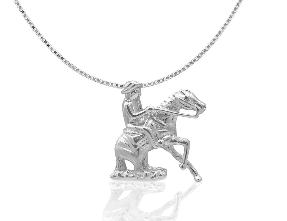 KELLY HERD Sterling Silver Reining Horse Pendant Necklace