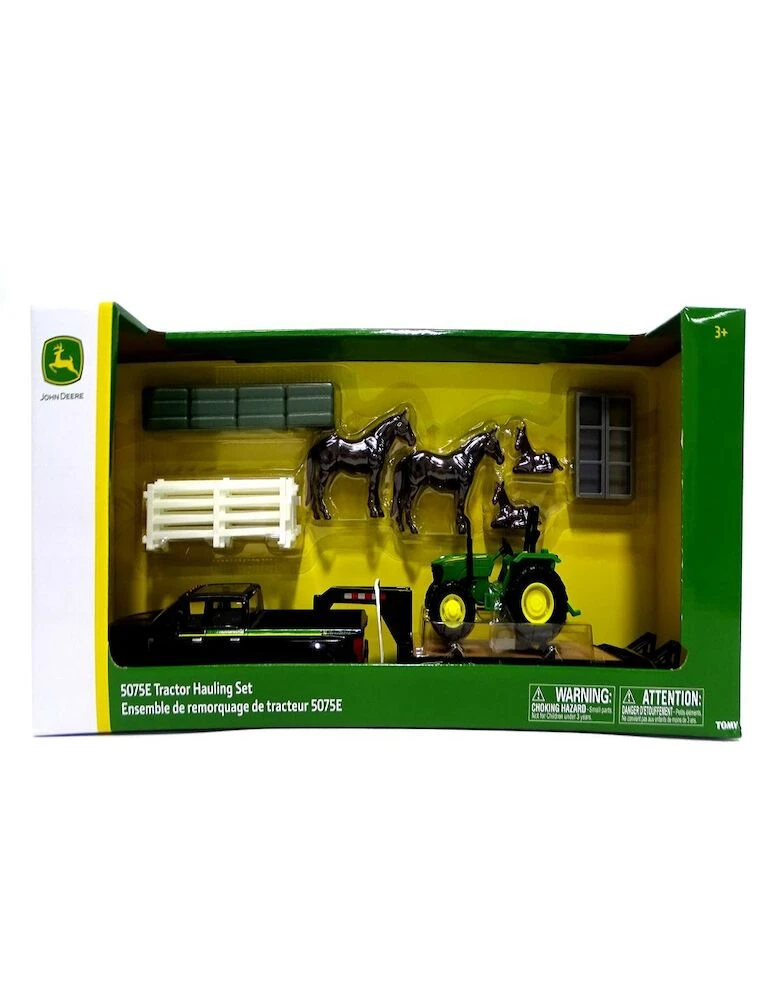 JOHN DEERE Ford Pickup With John Deere Tractor On Trailer (Plus Horses And Yards)