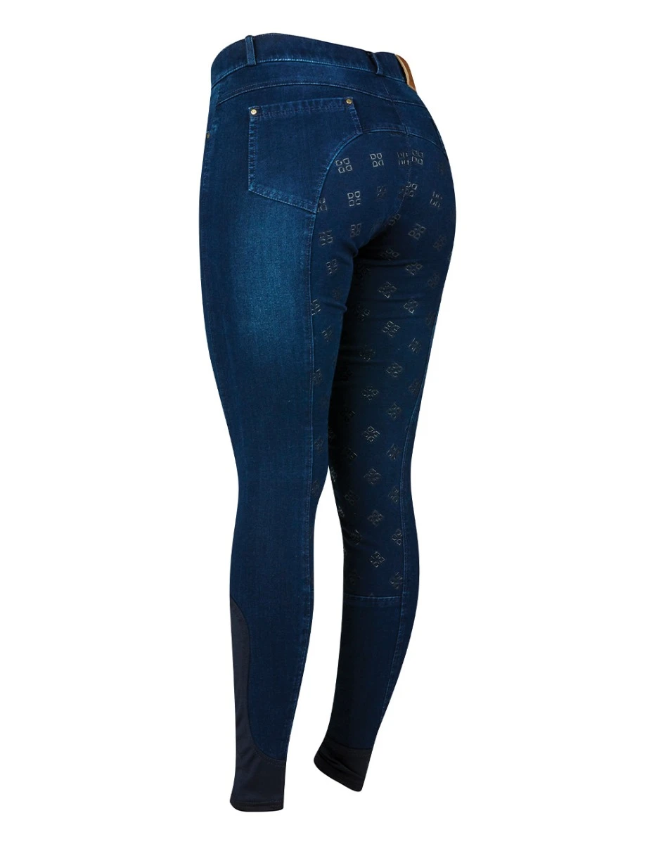 DUBLIN Shona Full Grip Silicone Print Denim Breeches